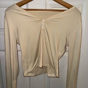 Cream Long Sleeve Women's Top